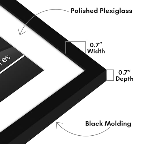 Americanflat Bilderrahmen mit poliertem Plexiglas, 45,7 x 55,9 cm, Verwendung als 35,6 x 45,7 cm Rahmen mit Passepartout oder 45,7 x 55… – Ansicht 3