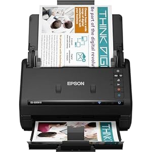 Epson Workforce ES-500W II Wireless Color Duplex Desktop Document Scanner for PC and Mac, with Auto Document Feeder (ADF) and Scan from Smartphone or Tablet
