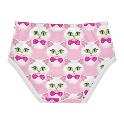 Joisal Toddler Underwear Floral 2t Cotton Panties for Girl Bright Kids Undies Briefs Cute Cats Green Eyes Pink2