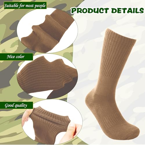 5 Pairs Military Green Socks Army Crew Sock Military Boot Socks for Men Women Working Outdoor3