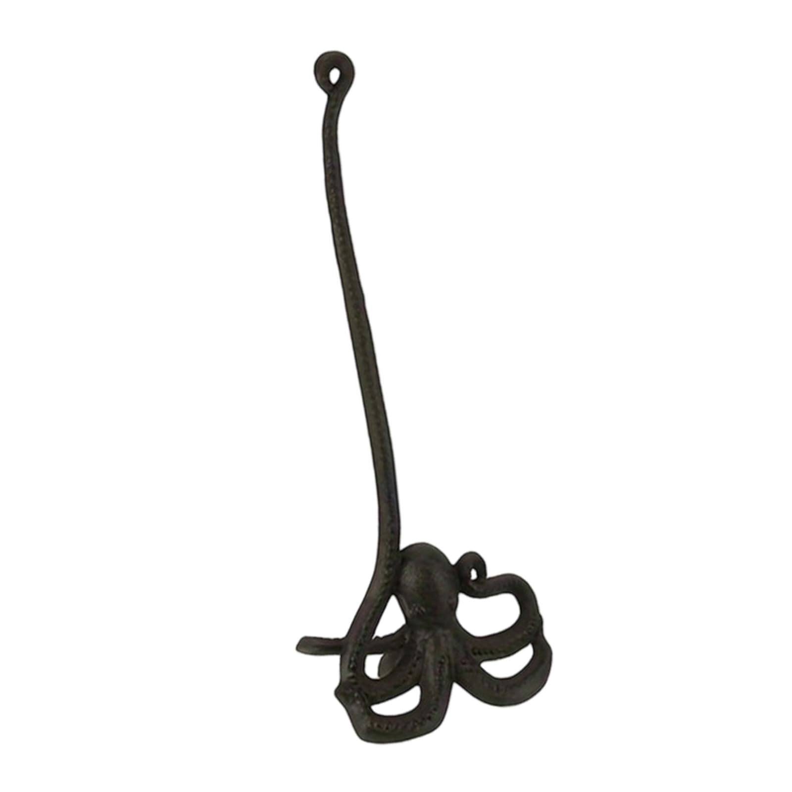 Mekalero Cephalopod Decorative Stand With Weighted Base Cast Iron Towel Holder For Bathroom Kitchen And Dining Room Decorative Toilet Stand With Weighted Base