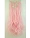 S-noilite®24 Inches Long Curly Wavy Light Pink Clip in on 8 Pieces Full Head Set Hair Extensions 8pcs Hairpiece Extension for Girl Lady Women