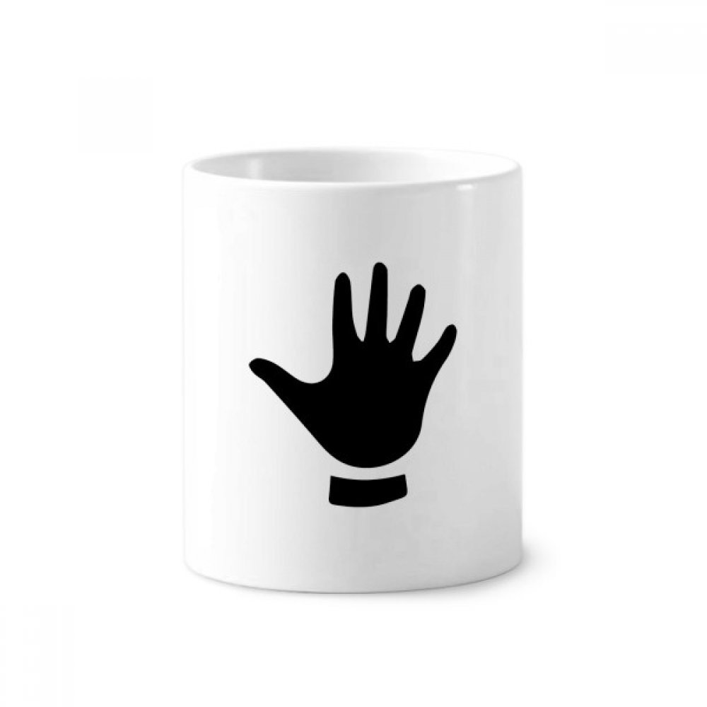 Rangement pinceaux et brosses à dents gobelet céramique blanche silhouette stable - 3