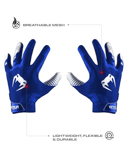 Venum Elite Football-Handschuhe, Royalblau/Silber