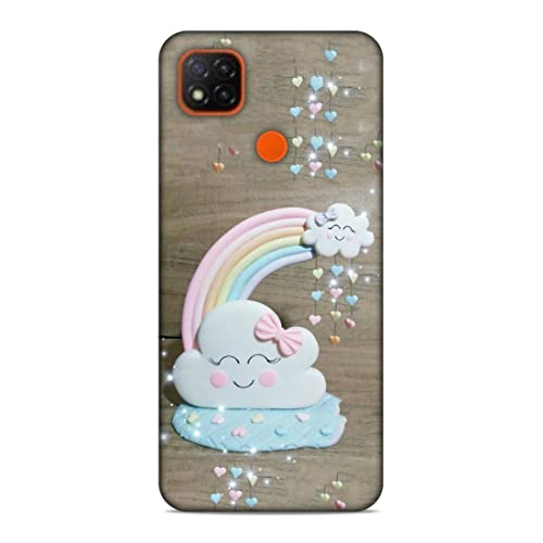 Image of Printed Mobile Back Hard Case Cover for Xiaomi Redmi 9C / Xiaomi Poco C31 / Xiaomi Redmi 9 Activ /Xiaomi Redmi 9 | Smiley Cloud, Colourful Heart, Clay Art rainbow-2179