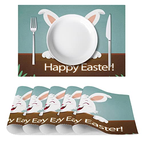 Lot de 6 sets de table Happy Easter 30,5x45,7 cm résistant chaleur - 3