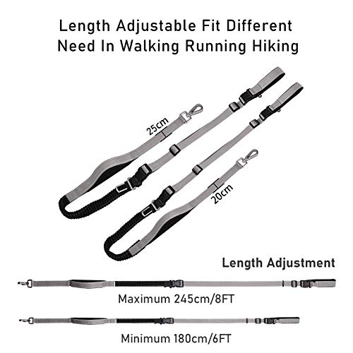 Fulvara Heavy Duty Hands Free Dog Leash For Training, Hiking, Running Or Jogging With Durable Bungee Puppy Leash With Waist Belt,Dual Padded Double Handle For Small,Medium,Large Dogs #TOP3