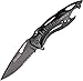 Tac-Force Folding Pocket Knife, 3.25-inch Serrated Blade, Black Aluminum Handle, 7.75-inch Overall Length TF-705BK