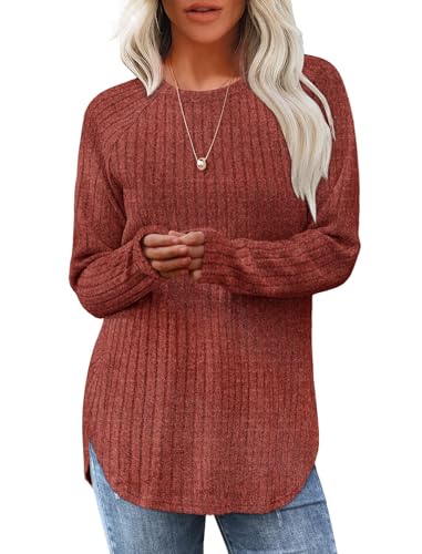 Women's Long-Sleeve Autumn Knit Top Pullovers Stylish for Work &