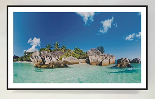 CCRETROILUMINADOS Bild mit Holzrahmen, schwarz lackiert, mit LED-Licht, paradisiaca Strand