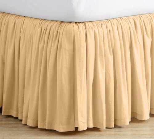Falda de cama de lino negro Queen de 60x80 pulgadas para canapé 4