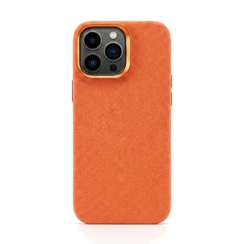Flannel Magnetic Case for iphone17 pro, Plush Suede Denim Fabric Jean Compatible Solid Color Simple Fiber Cloth All-Inclusive An