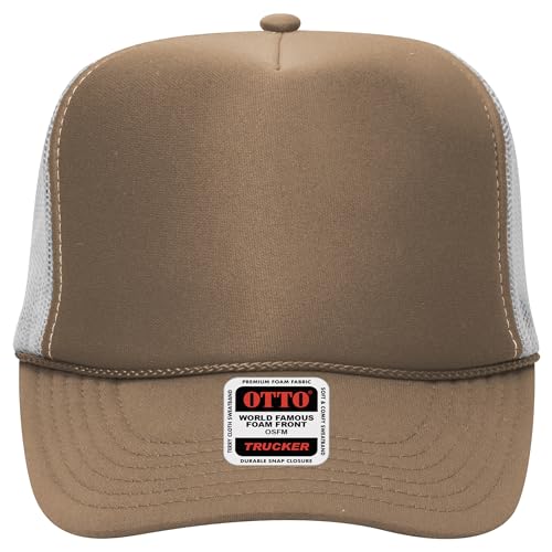 Image of OTTO Polyester Foam Front 5 Panel High Crown Mesh Back Trucker Hats in 97, Bulk, Wholesale