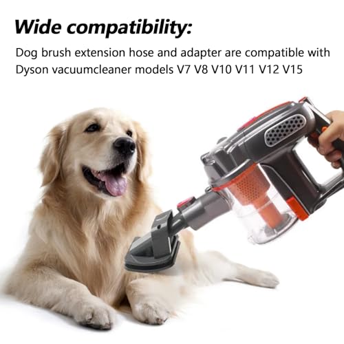Hundebürste für Dyson V15 V12 V11 V10 V8 V7, Staubsauger Zubehör für Dyson Tierhaarbürste für Dyson Staubsauger Hund Tierhaarbürste Aufsatz mit Verlängerungsschlauch und Adapter Schalter