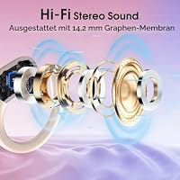 Aptkdoe In Ear Kopfhörer Kabellos Sport, Bluetooth 5.4 Kopfhörer mit ENC Mic, 75 Std Spielzeit, Anpassung über die App, Hi-Fi Stereo, IP7 Wasserdicht Ohrhörer mit Ohrhaken für Joggen/Gym, Roségold – Ansicht 4