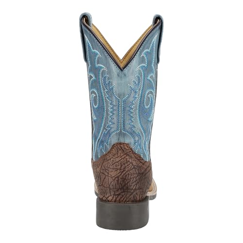 Smoky Mountain Western Boots Boys Leather Cole Brown Blue 3422Y2
