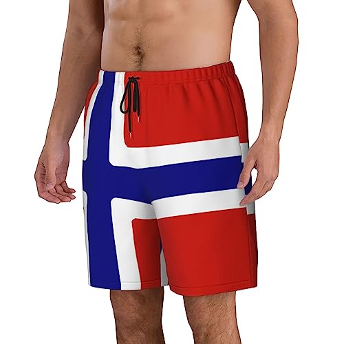 ROHKAO Norwegian Flag Swim Trunks Mens Quick Drying Swimwear Mesh Lining with Pockets Swimwear3