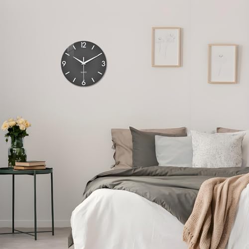 XFM Modern Grey Wall Clock 12 Inch Simple Minimalist - Image 3