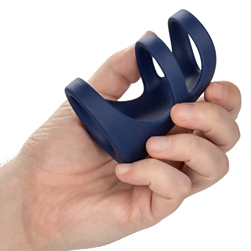 Anillo triple para hombre Calexotics recargable azul con vibración 6