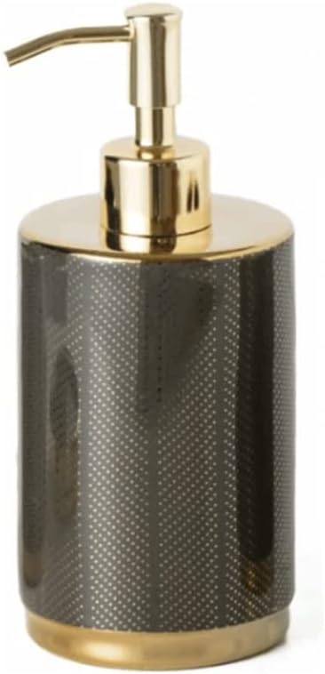 Ceramic Soap Dispenser with Gold-Plated Pump Lotion Dispenser 4-Piece Bathroom Accessory Set Soap Pump 400ml/13.5oz,1 Pack,1 Pack