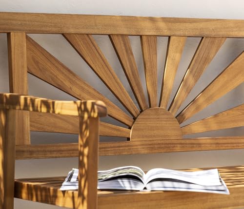 Dehner Gartenbank Sunshine, Klappbank 2-Sitzer, ca. 120 x 91 x 59 cm, FSC®-zertifiziertes Akazienholz, naturbelassen