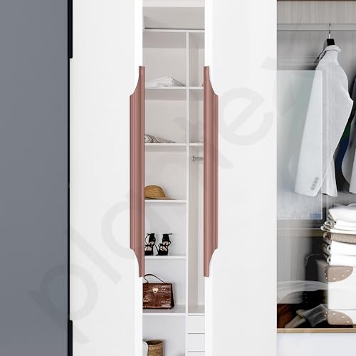 Image of Plantex Profile Handle for Kitchen Cabinet /24 Inch Aluminium Drawer Profile Handle /Wardrobe Pull Handle for Home /Office /Hotel - Pack of 3 (Rose Gold)