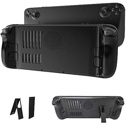 Repuesto de la Placa Trasera para Steam Deck con Soporte de Ángulo Ajustable, DOBEWINGDELOU Accesorios DIY Funda Cubierta de Disipación de Calor para Steam Deck con 2 Botones de Altura Diferente Negro