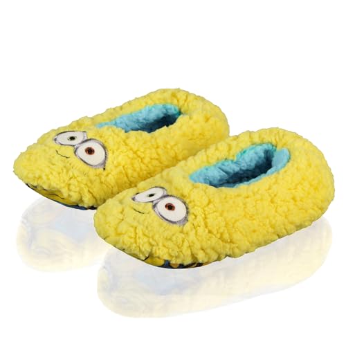 Hyp The Minions Slippers Adult Plush Embroidered Non-Slip Mushie Socks 1 Pair (Large/X-Large)