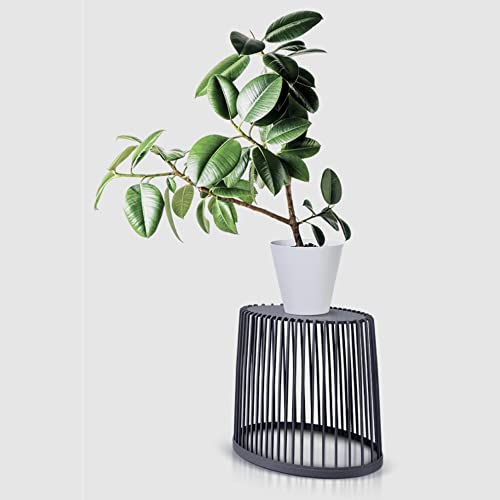 Table auxiliaire décorative anthracite en duo de paniers robustes - 8