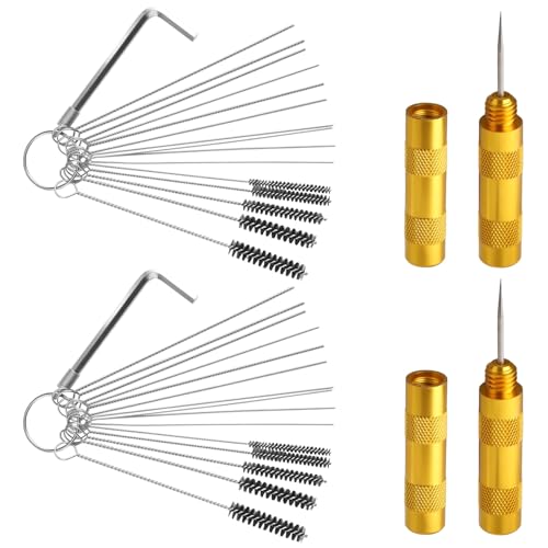 Yenblow 4 Pack Carburetor Cleaning Kit, Torch Tip Dirt Removal Set for Jets Nozzles Orifices, Throttle Body Tools for Chainsaw Motorcycle ATV Carb Welding Stove Shower Head Maintenance