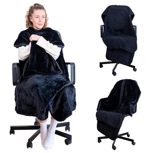 Office Chair Blanket | Cozy & Warm Chair Blanket for Any Office Chair | Snuggle Blanket for Work or Home | Comfy Snuggle Back Chair Blanket for Office | Machine Washable