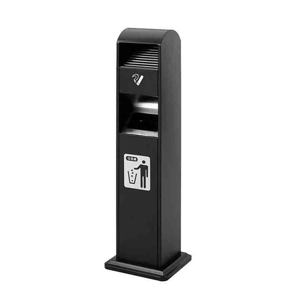 Stand ashtray Vertical Black Fixable Outdoor Ash Pillar Smoking Area Trash can Iron Baking Paint Cigarette Butt Collection Pillar