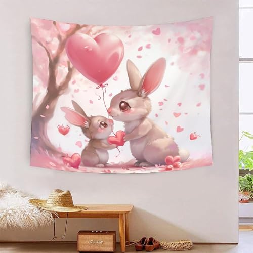 Tenture murale lapin effet 3D serviette de plage grand format