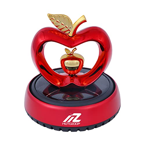 Motozoop Apple car Solar Perfume air freshener car Fragrance car Solar Rotating Perfume Dashboard Accessories car Organic Perfume (Red)