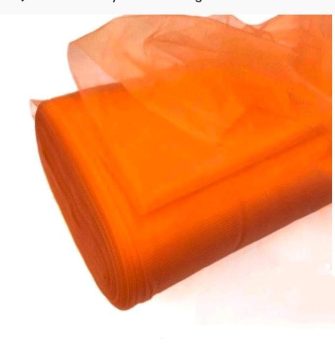 BK Mart Women's Net Fabric Cloth Net for Decoration and Craft (33-Orange_10 MTR)-image-23