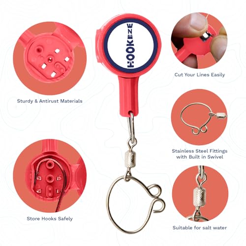 Image of HOOK-EZE Fishing Knot Tying Tool | Protect from Fish Hooks | Tie Fishing Knots Easily | Cool Gadgets for Fishermen | Ice Fly Fishing | Fishing Accessories for Beginner Anglers | Nail Knot Tool