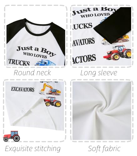 Image of Boys Construction Long Sleeve Raglan T-Shirt for 2-6 Years