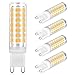 Produktbild G9 Dimmbar LED 6W Ersatz für 40 W,50W Halogenlampe, LED G9 Leuchtmittel Warmweiß, kein Flackern, 3000K, G9 LED Lampen, AC220-240V, 4 Stück -Yuiip[Energieklasse A+]