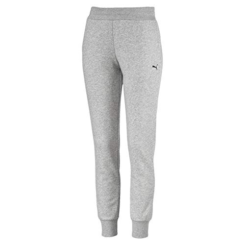 PUMA Women's Essentials French Terry Sweatpants, Light Gray Heather-Cat, XXL