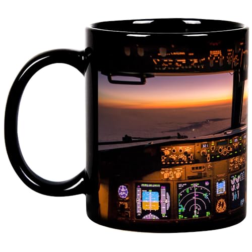 Yanprint Funny Gifts for Pilot, Aviation Indicator Sunset Coffee Mug, Birthday Christmas...