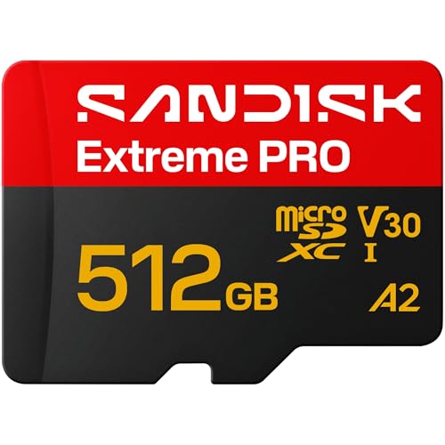 Image of SANDISK 512GB Extreme PRO microSDXC UHS-I Card, 5K & 4K UHD Video, 240MB /s Read, 170MB /s Write, A2, U3, V30, High-Speed for Android, Action Camera & Gaming