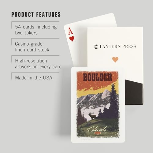 Lantern Press Naipes Poker Vista Montañas Colorado 52 cartas miniatura 3