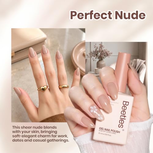 Image of Beetles Nude Gel Nail Polish, Perfect Nude 15ML Jelly Neutral Nail Polish