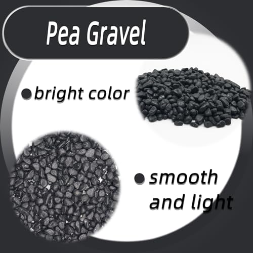 Image of Black Pebbles for Crafts, 0.9 Pound Natural Polished Aquarium Gravel, Decorative Pebbles for Indoor Plants, Turtle Tank, Vase, Succulents Cactus, Garden Landscaping