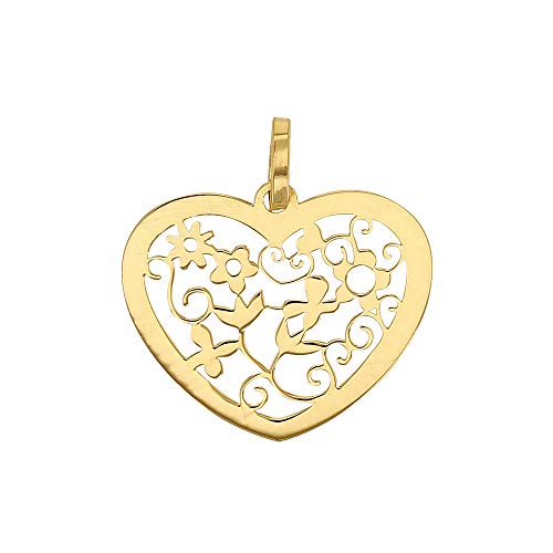 Pendentif coeur en Or 750/1000 ajouré 18 carats au design raffiné de haute joaillerie