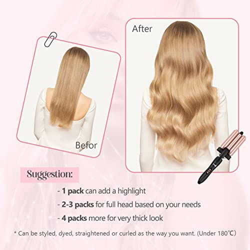 Image of Sixstarhair Medium Auburn Tape in Hair Extensions Remy Human Hair Copper Tape in Hair Extensions with Double Sided Tape [Color 30 Medium Auburn 12inch]
