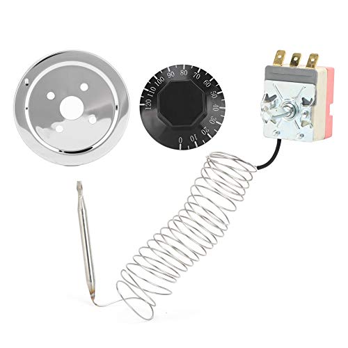 Commutateur de Ventilateur Thermique, Thermostat de Contrôle de Température 0-120 °C, Pièces Automobiles Universelles pour Interrupteur de Ventilateur de...