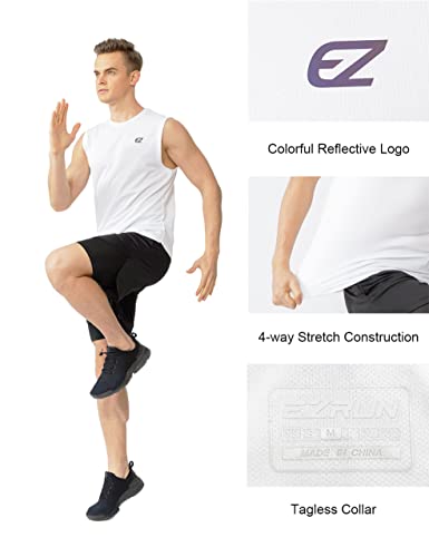 Image of EZRUN Men's Workout Sleeveless Shirts Quick Dry Muscle Swim Shirt Gym Fitness Running Beach Tank Tops