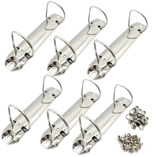 Changyeah Mecanismo de encuadernación de 6 anillas, 6 unidades, clip de metal en forma de D, 2 anillas, mecanismo de anillo en D, carpeta de anillas de metal, para almacenamiento de papel, carpetas