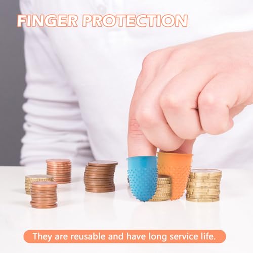 image for BlingKingdom 5pcs Rubber Finger Thimbles 5 Different Sizes Colors Fing